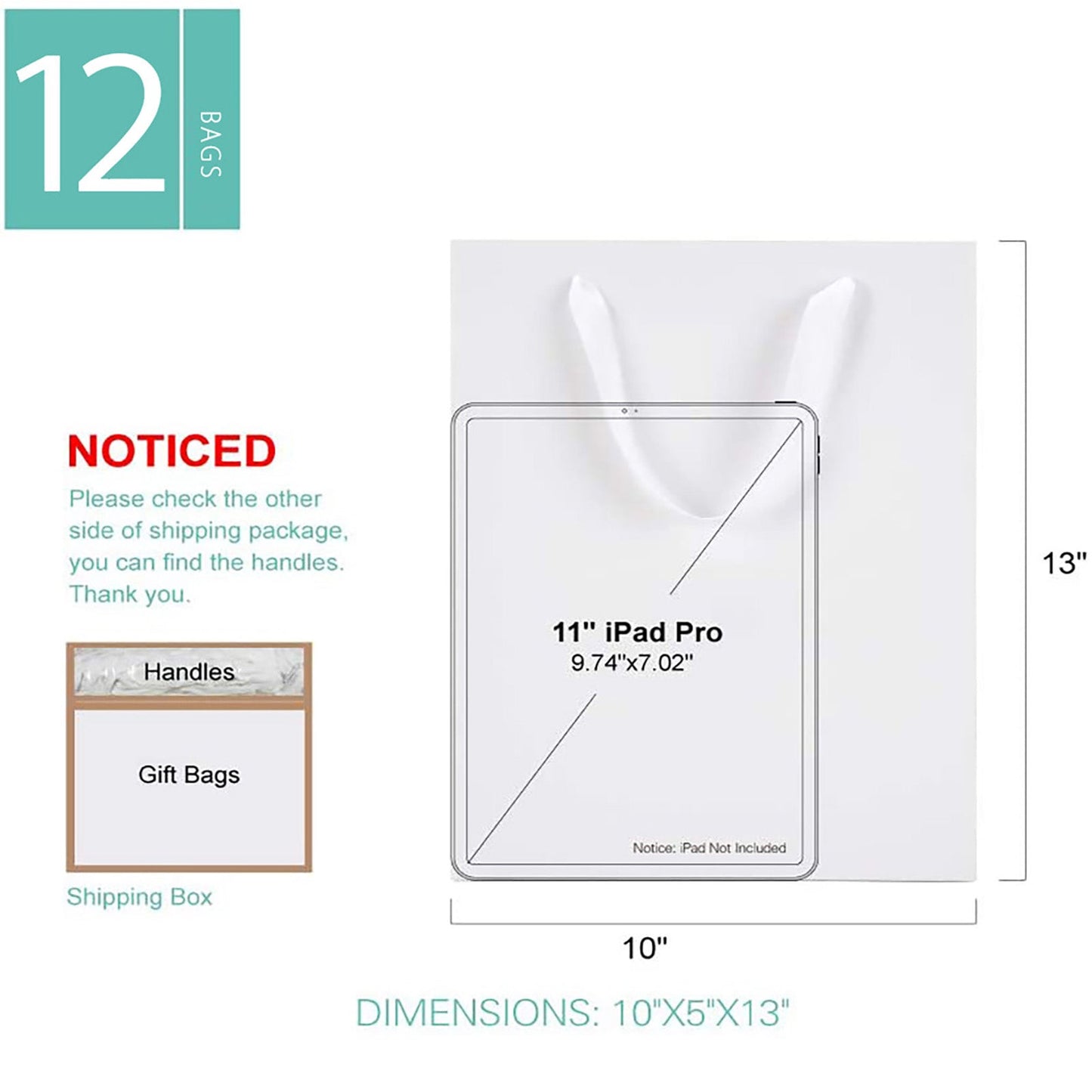 Wholesale 3 Colors 10x5x13 Inches Glossy Finish Large Gift Bags