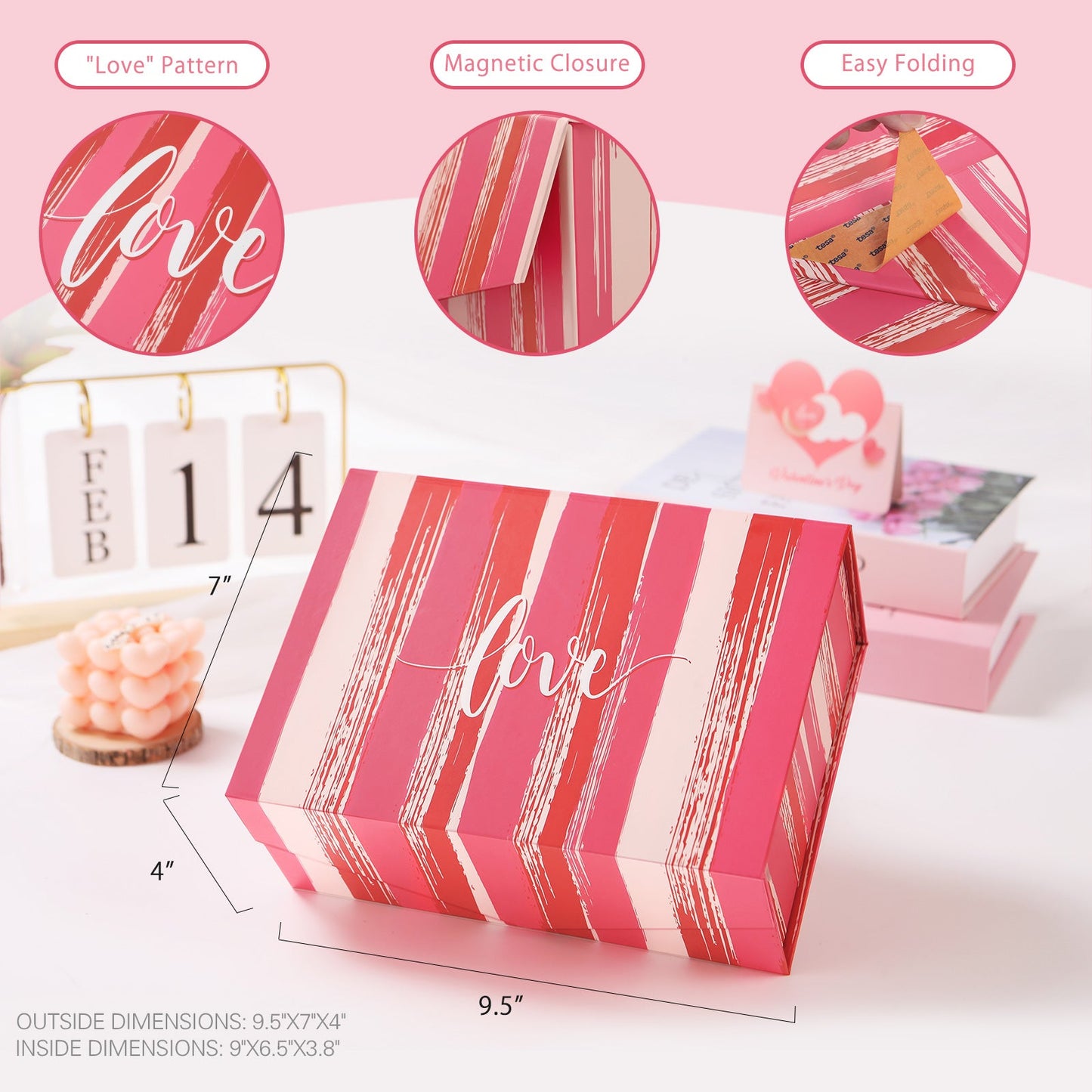 Wholesale Valentine's Day 9.5x7x4 Inches LOVE Gift Box and bag