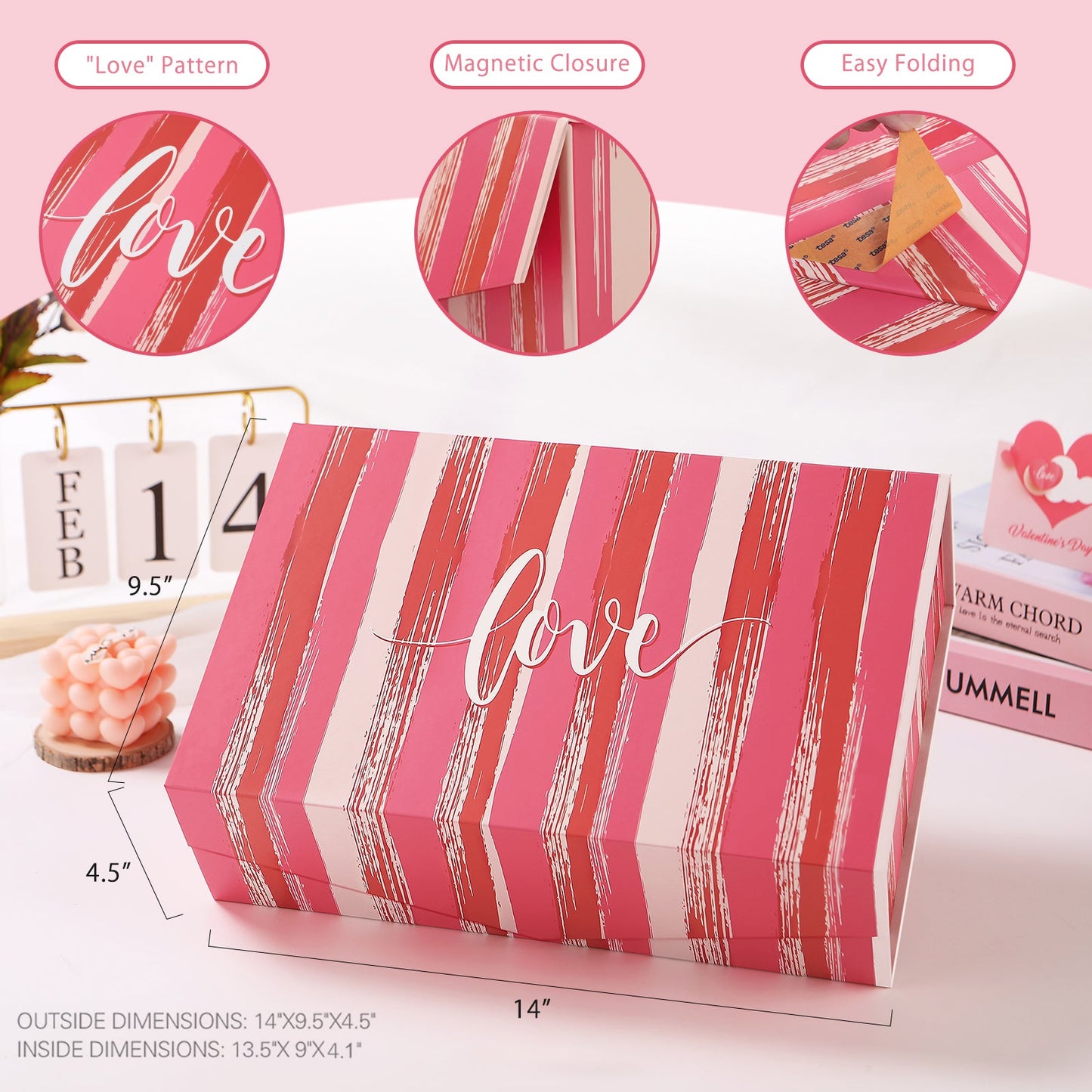Wholesale Valentine's Day 14x9.5x4.5 Inches LOVE Gift Box and Bag