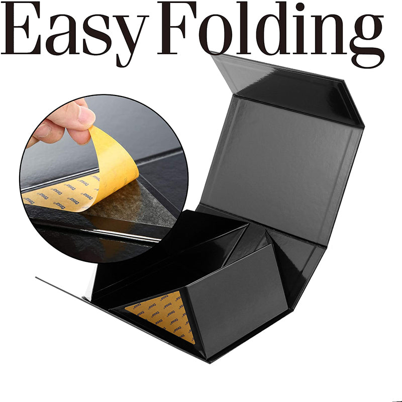 Wholesale 2 Color 9.5x7x4 Inches Black Gift Boxes with Square Flap Lids