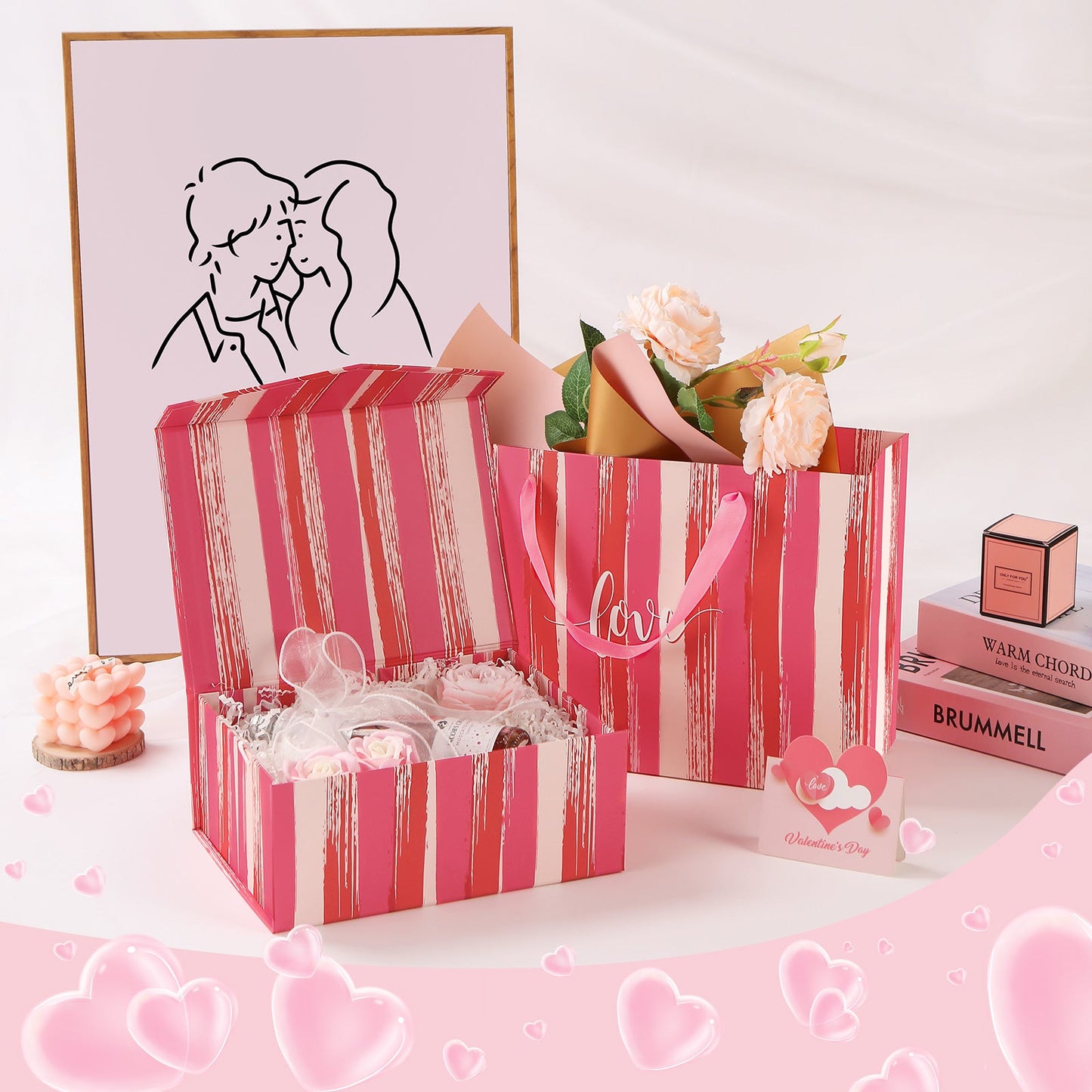 Wholesale Valentine's Day 9.5x7x4 Inches LOVE Gift Box and bag