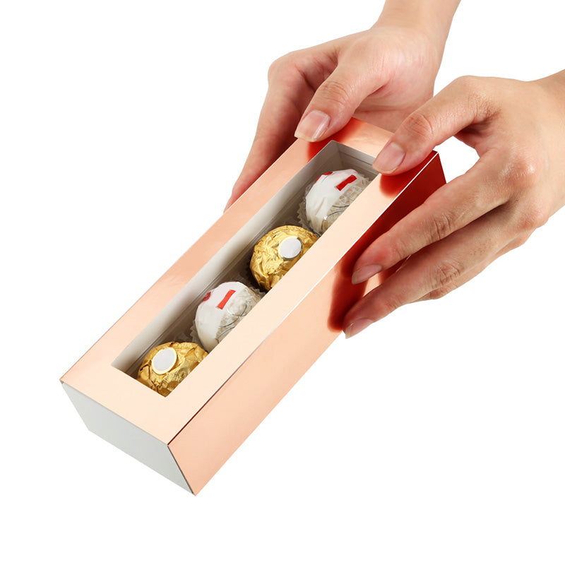 Wholesale 4 Colors 4-Piece Truffle Boxes Chocolate Boxes with Tray Size 5.75x1.25 Inches