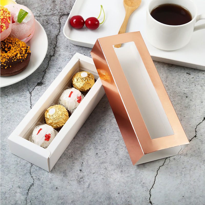 Wholesale 4 Colors 4-Piece Truffle Boxes Chocolate Boxes with Tray Size 5.75x1.25 Inches
