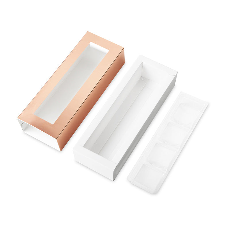 Wholesale 4 Colors 4-Piece Truffle Boxes Chocolate Boxes with Tray Size 5.75x1.25 Inches