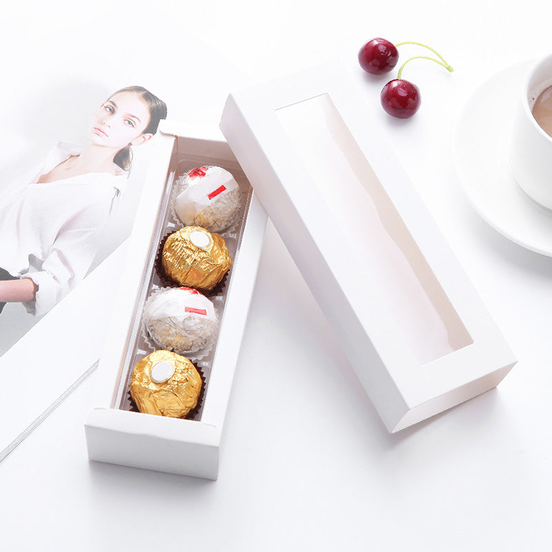Wholesale 4 Colors 4-Piece Truffle Boxes Chocolate Boxes with Tray Size 5.75x1.25 Inches