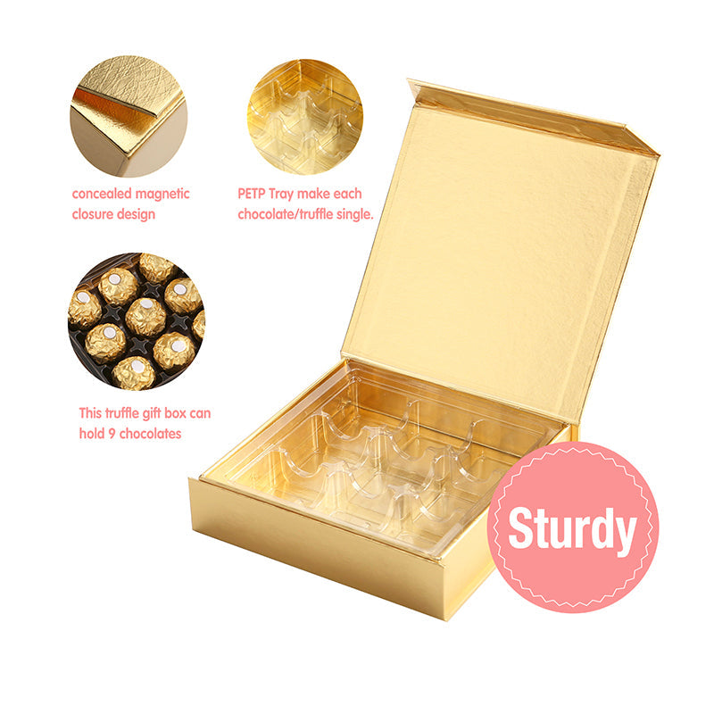 Wholesale 4 Colors 9-Piece Chocolates Boxes Truffle Gift Boxes