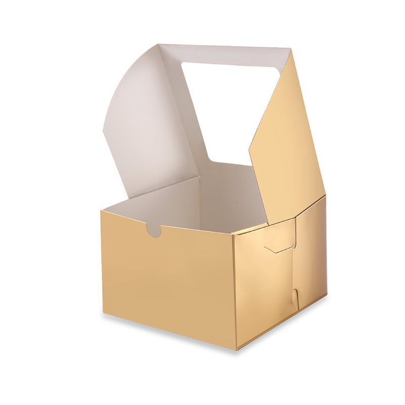 Wholesale 2 Colors 5x5x3.5 Inches Bakery Boxes with Window for Cake/Candy/Cookies/Pastry