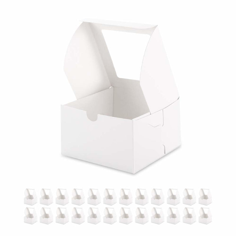 Wholesale 2 Colors 5x5x3.5 Inches Bakery Boxes with Window for Cake/Candy/Cookies/Pastry