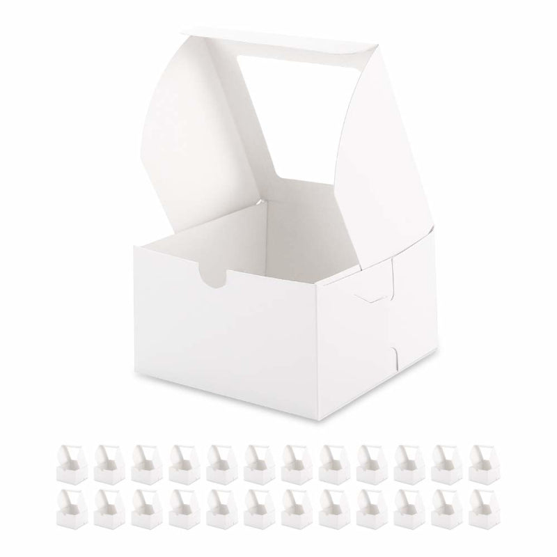 Wholesale 2 Colors 6x6x4 Inches Bakery Boxes with Window for Cake/Candy/Cookies/Pastry