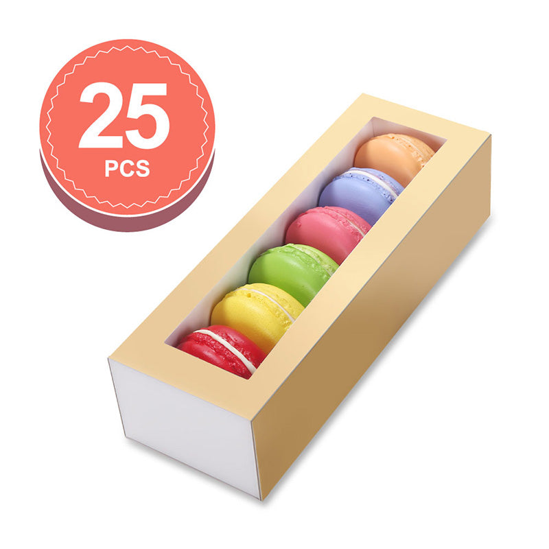 Wholesale 7.25x1.8x1.75 Inches Macaron Boxes for 6 Macarons with Clear Window (without Macaron inside)