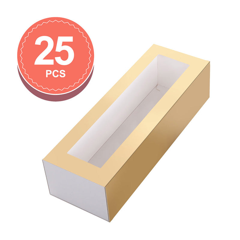 Wholesale 7.25x1.8x1.75 Inches Macaron Boxes for 6 Macarons with Clear Window (without Macaron inside)