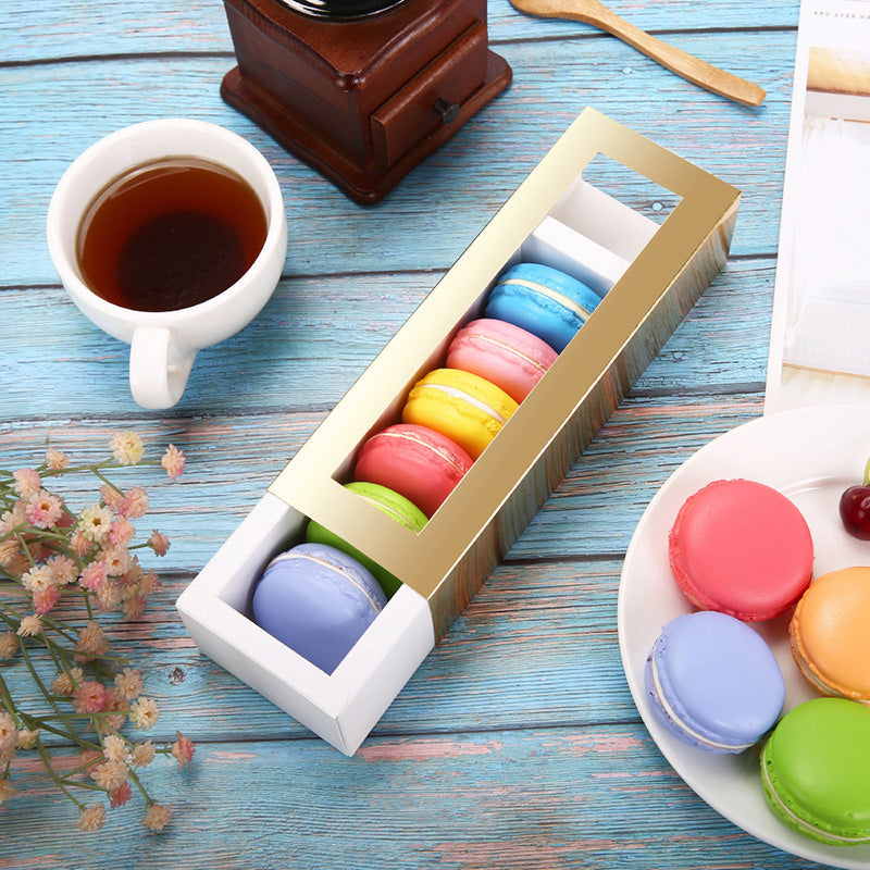 Wholesale 7.25x1.8x1.75 Inches Macaron Boxes for 6 Macarons with Clear Window (without Macaron inside)