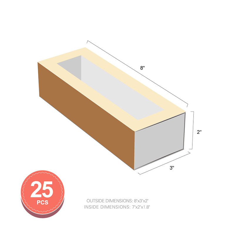 Wholesale 7.25x1.8x1.75 Inches Macaron Boxes for 6 Macarons with Clear Window (without Macaron inside)