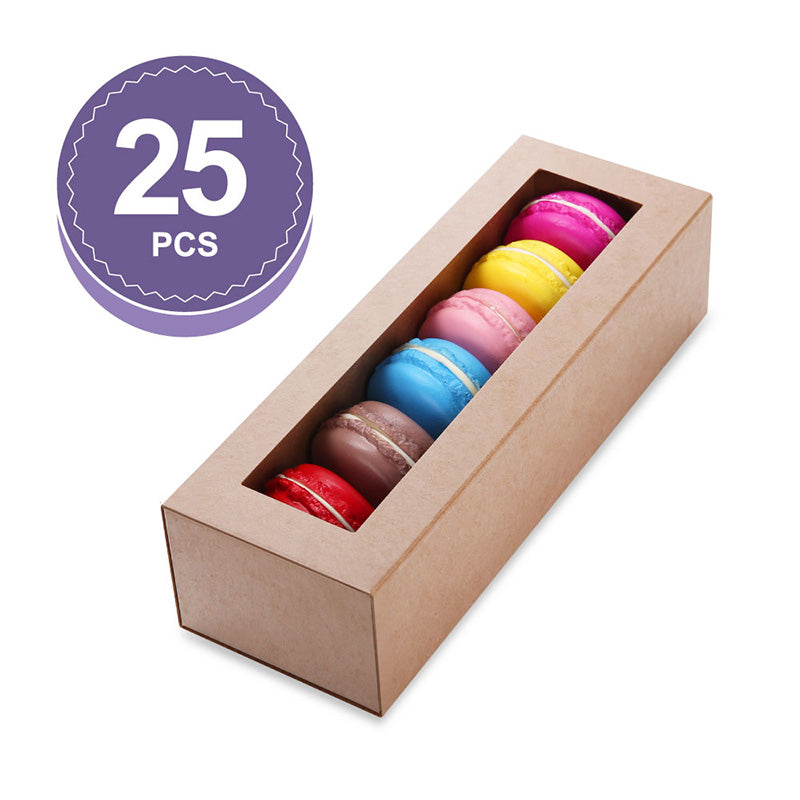 Wholesale 7.25x1.8x1.75 Inches Macaron Boxes for 6 Macarons with Clear Window (without Macaron inside)