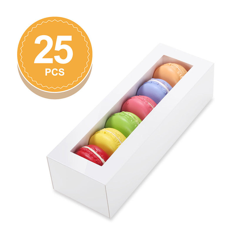 Wholesale 7.25x1.8x1.75 Inches Macaron Boxes for 6 Macarons with Clear Window (without Macaron inside)