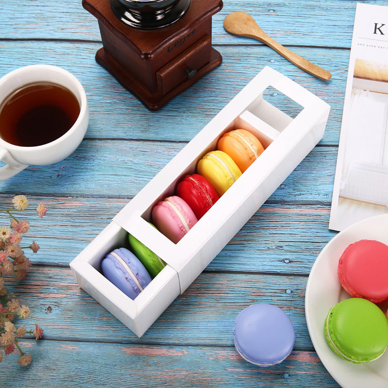 Wholesale 7.25x1.8x1.75 Inches Macaron Boxes for 6 Macarons with Clear Window (without Macaron inside)
