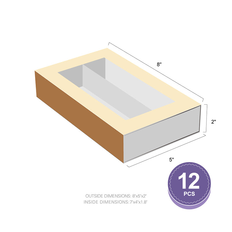 Wholesale 7.25×4×1.8 Inches 12 Macaron Gift Box with Clear Window (without Macarons inside)