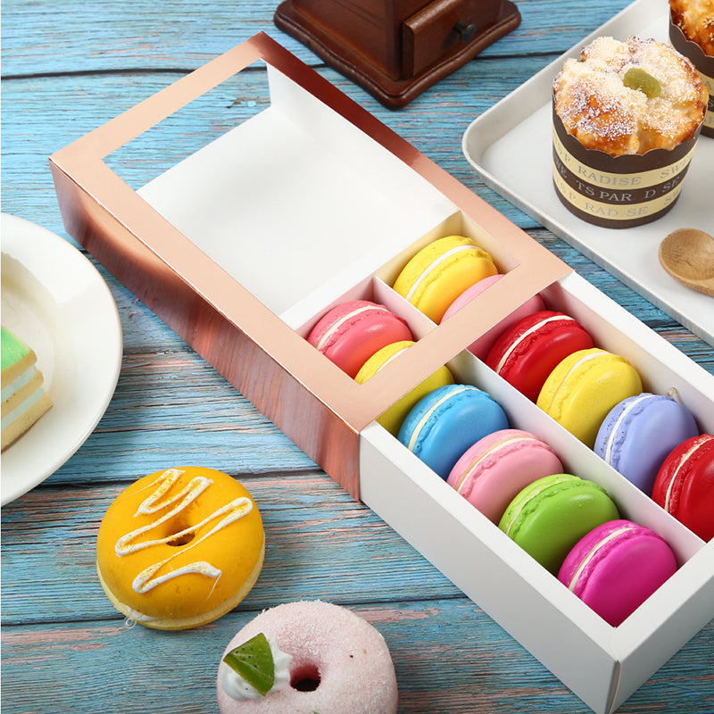 Wholesale 7.25×4×1.8 Inches 12 Macaron Gift Box with Clear Window (without Macarons inside)