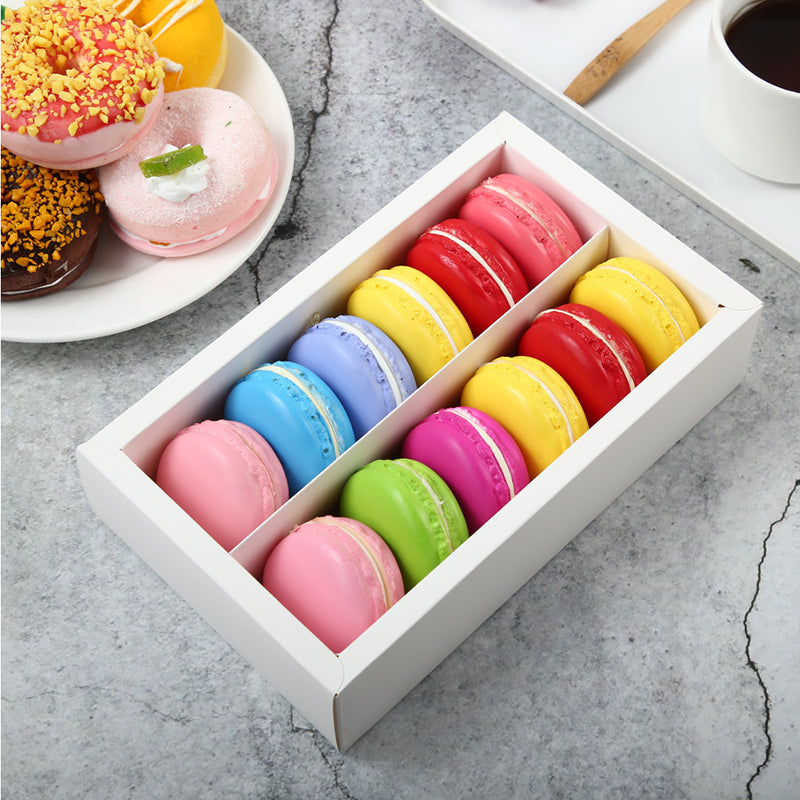 Wholesale 7.25×4×1.8 Inches 12 Macaron Gift Box with Clear Window (without Macarons inside)