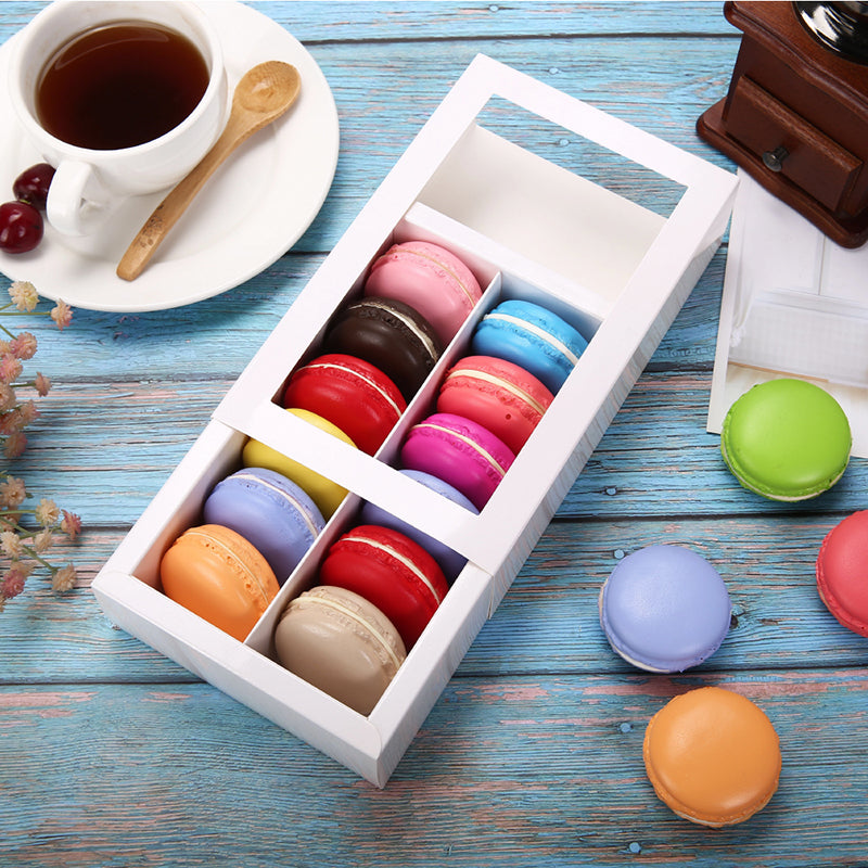 Wholesale 7.25×4×1.8 Inches 12 Macaron Gift Box with Clear Window (without Macarons inside)
