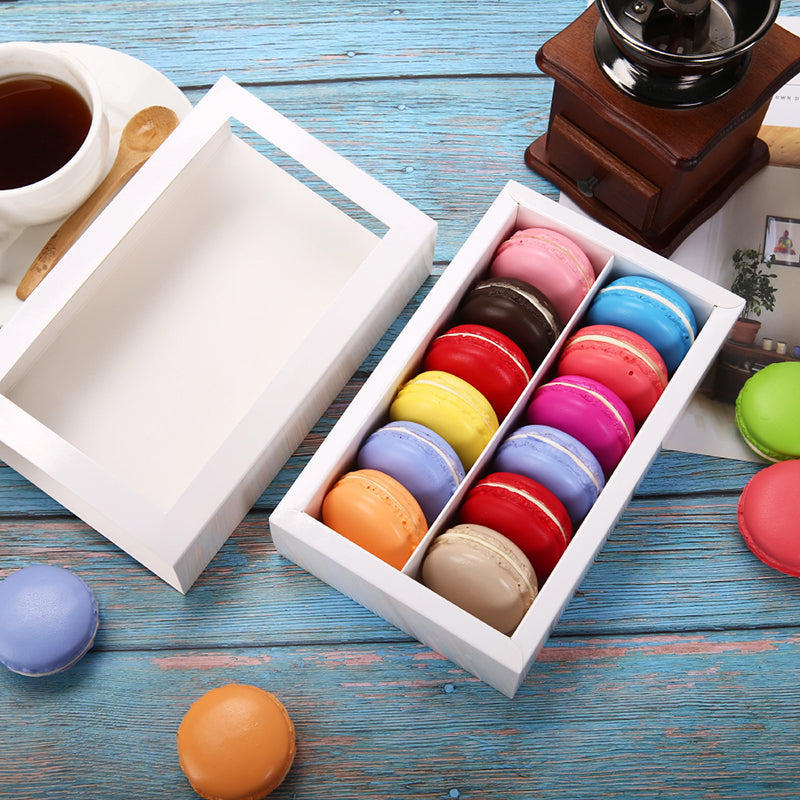 Wholesale 7.25×4×1.8 Inches 12 Macaron Gift Box with Clear Window (without Macarons inside)