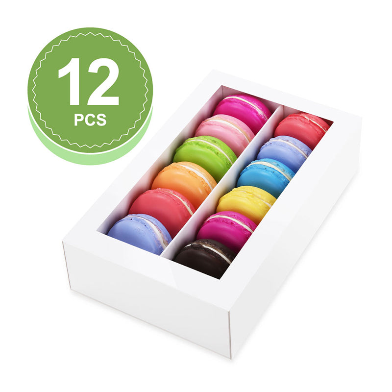 Wholesale 7.25×4×1.8 Inches 12 Macaron Gift Box with Clear Window (without Macarons inside)