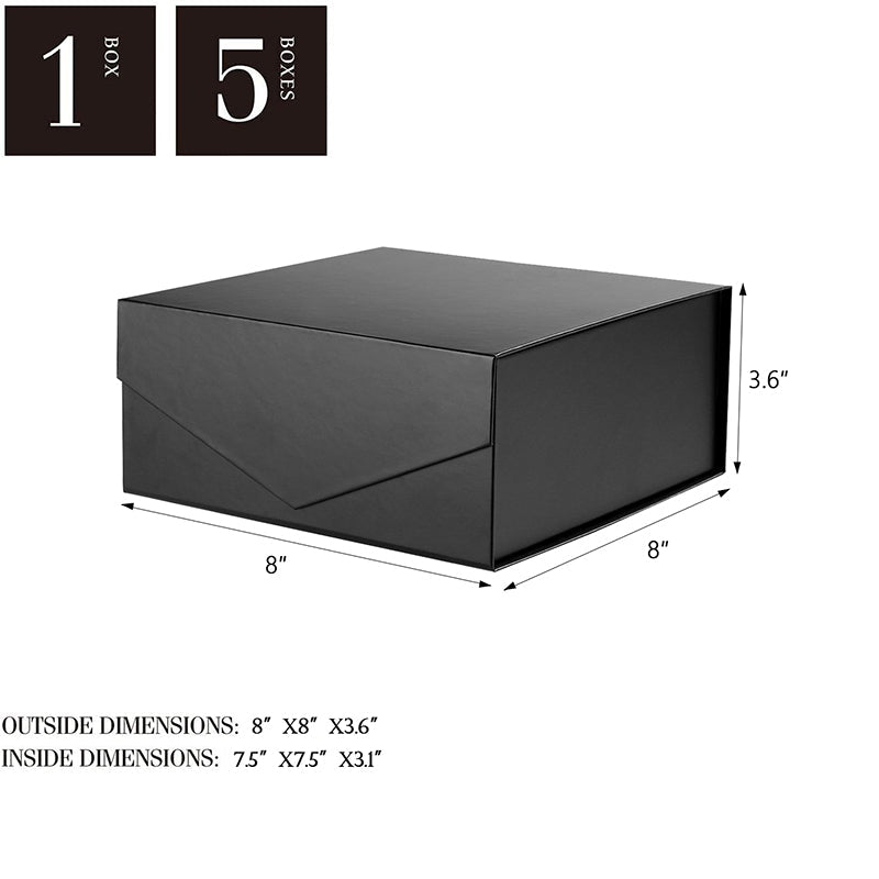 Wholesale 4 Colors 8x8x3.6 Inches Matte Gift Box with Lid for Presents