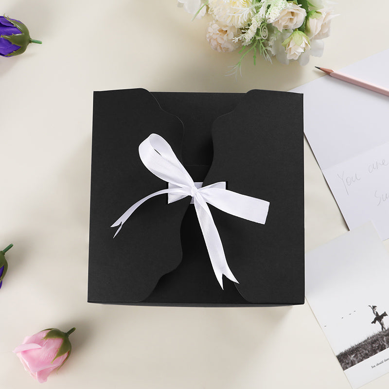 Wholesale 2 Color 8x8x4 Inches Small Gift Boxes Satin Ribbons