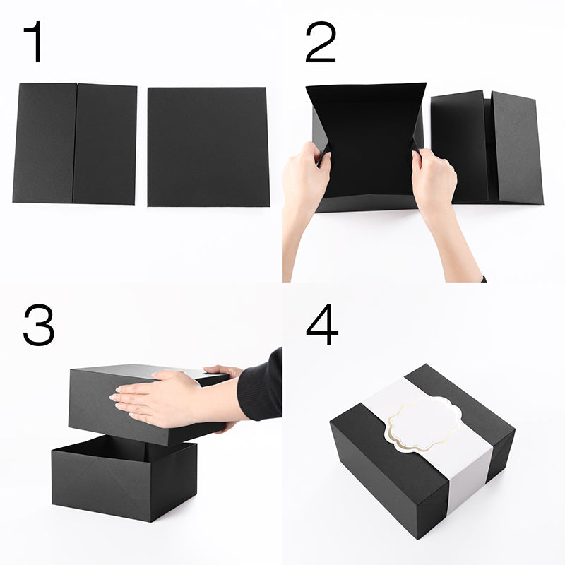 Wholesale 2 Colors 8x8x4 Inches Gift Boxes with Wrap Band and Card