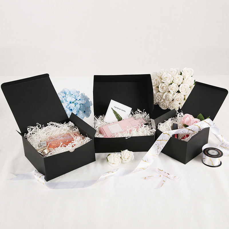 Wholesale 9.5x6.5x3 Inches Matte Black Paper Gift Boxes for Light Gifts