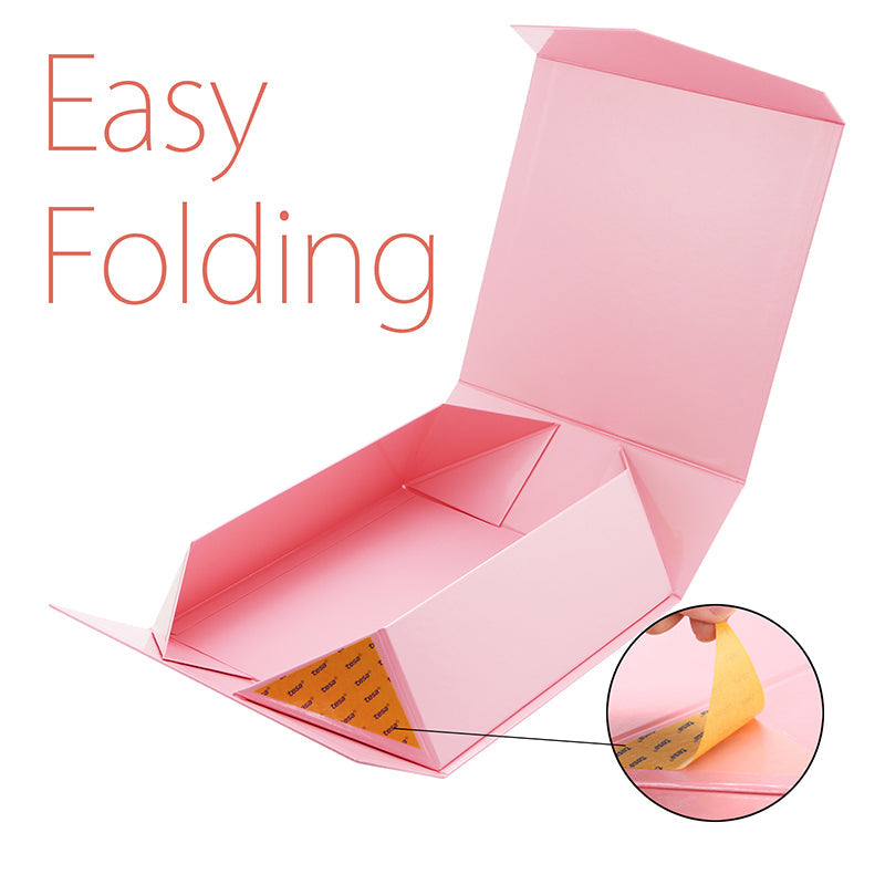 Wholesale 5 Colors 9.5x9.5x3.5 Inches Glossy Collapsible Gift Boxes