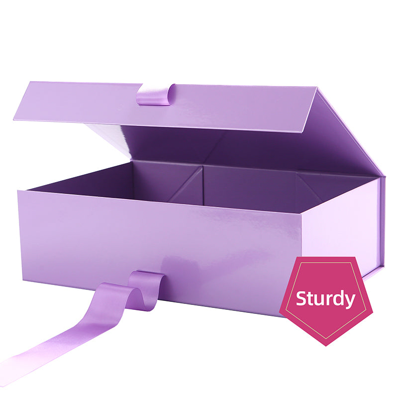 Wholesale 4 Colors Magnetic Collapsible Gift Box with Ribbon (14x9.5x4.5'')
