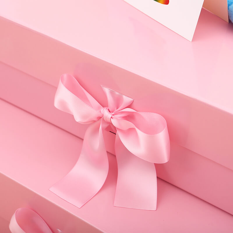 Wholesale 4 Colors Magnetic Collapsible Gift Box with Ribbon (14x9.5x4.5'')