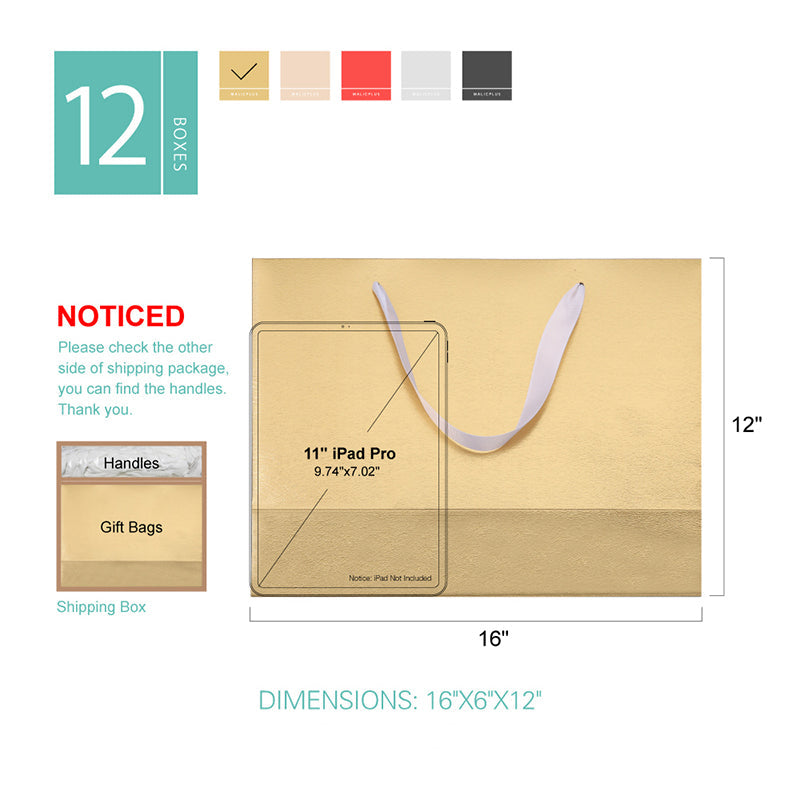 Wholesale 4 Colors 16x6x12 Inches Premium Gift Bags