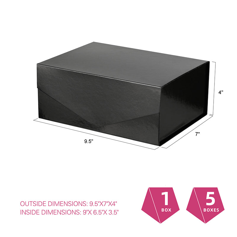 Wholesale 6 Color Magnetic Collapsible Gift Box with Card and Ribbon (9.5x7x4")