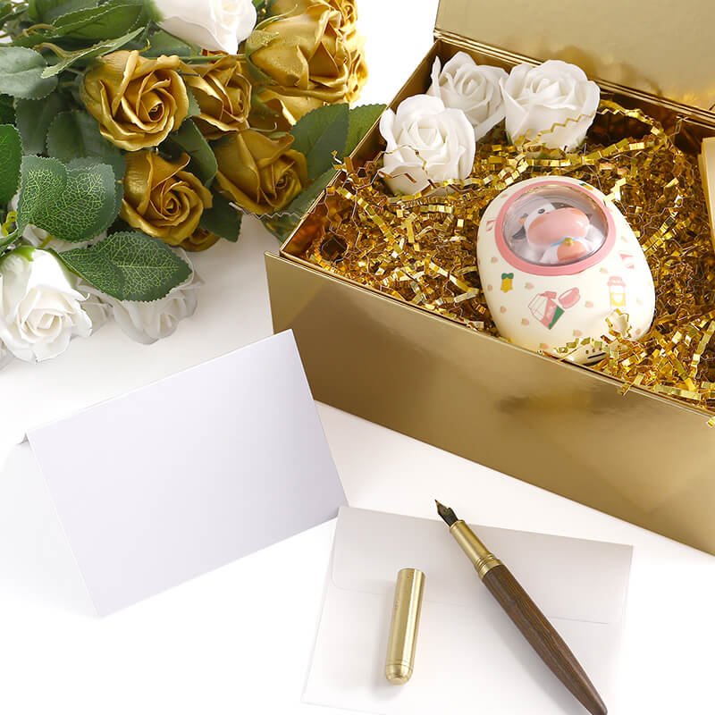 Wholesale 6 Color Magnetic Collapsible Gift Box with Card and Ribbon (9.5x7x4")