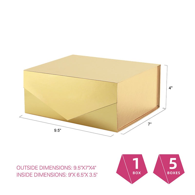 Wholesale 6 Color Magnetic Collapsible Gift Box with Card and Ribbon (9.5x7x4")