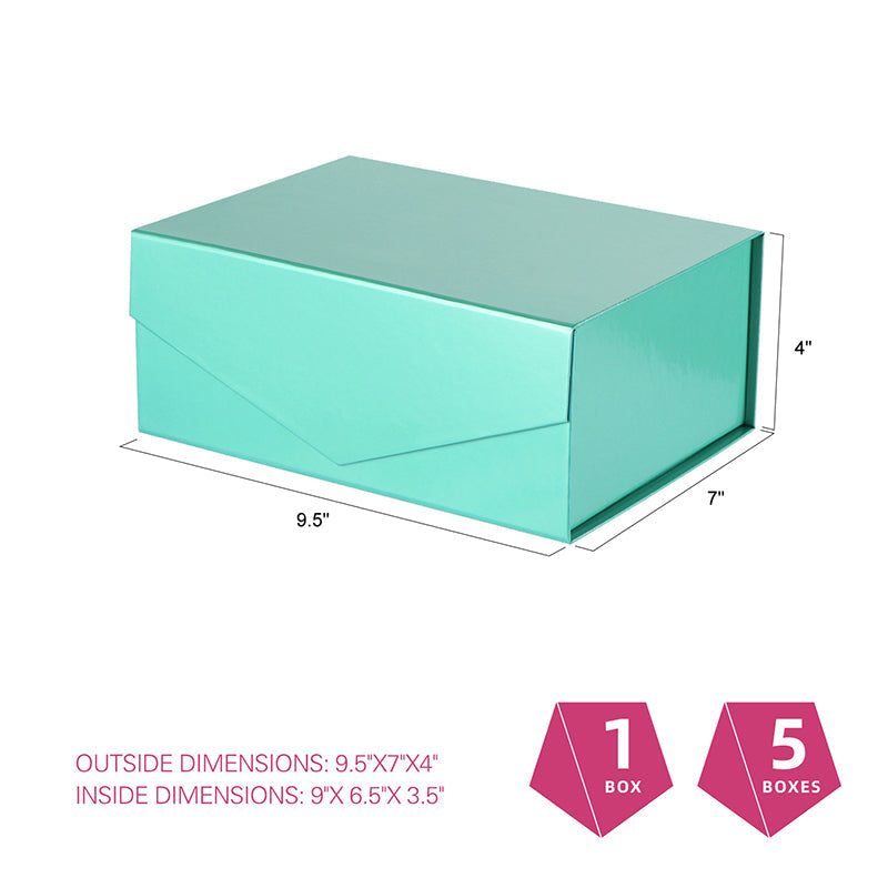 Wholesale 6 Color Magnetic Collapsible Gift Box with Card and Ribbon (9.5x7x4")