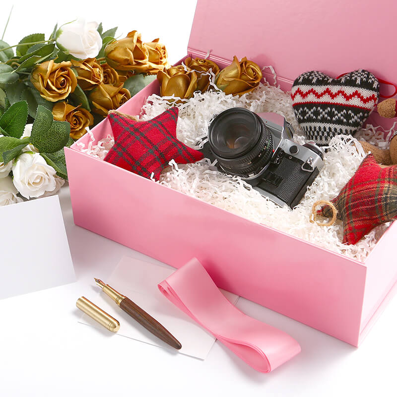 Wholesale 6 Colors Magnetic Collapsible Gift Box with Card and Ribbon (14x9.5x4.5'')
