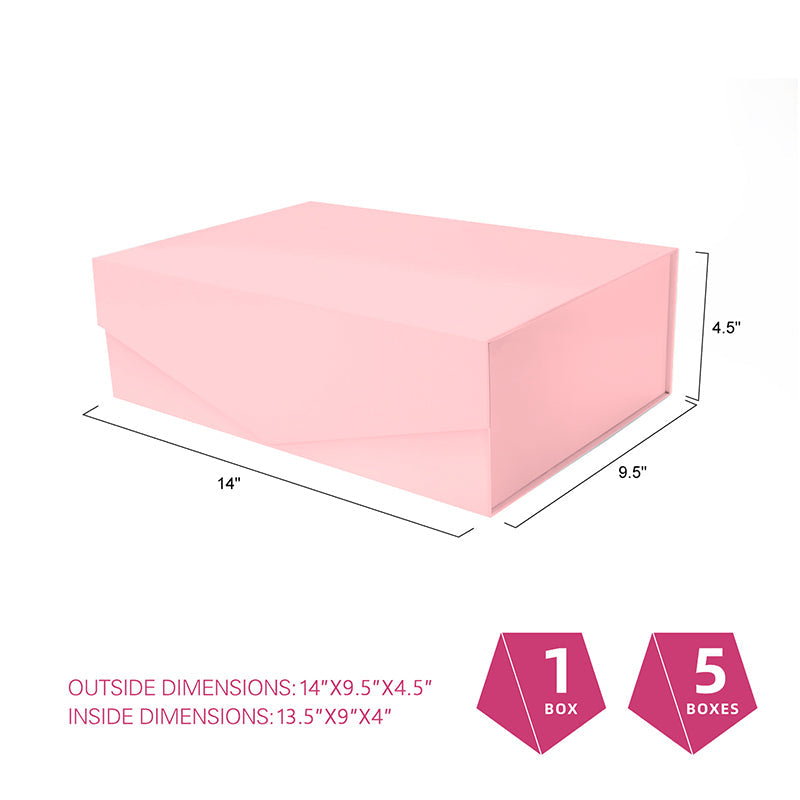 Wholesale 6 Colors Magnetic Collapsible Gift Box with Card and Ribbon (14x9.5x4.5'')