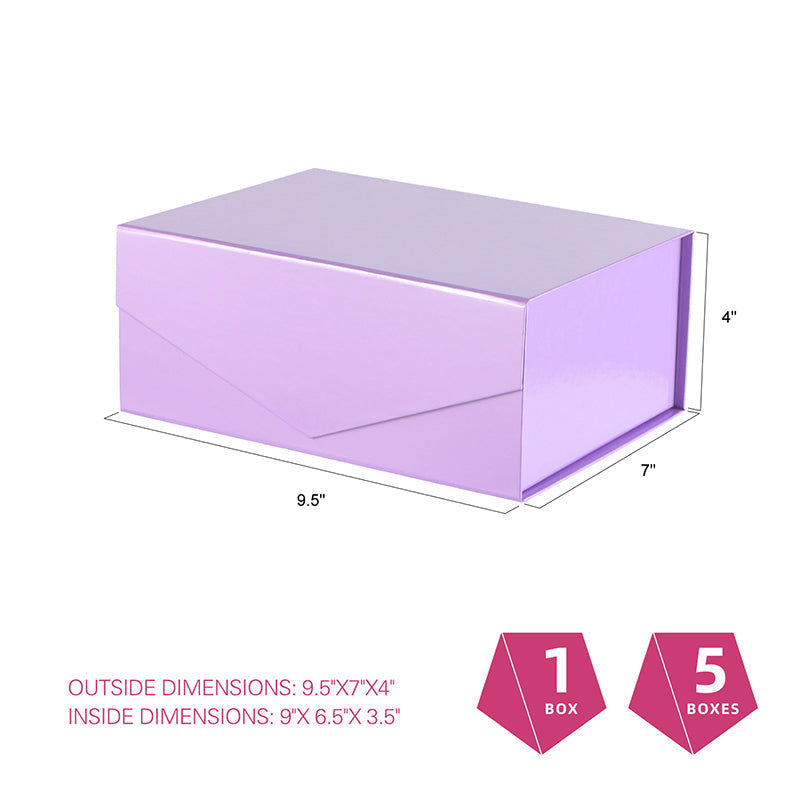 Wholesale 6 Color Magnetic Collapsible Gift Box with Card and Ribbon (9.5x7x4")