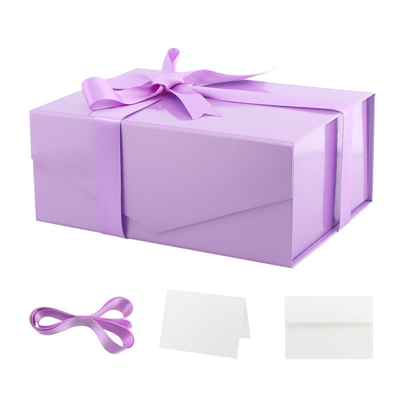 Wholesale 6 Color Magnetic Collapsible Gift Box with Card and Ribbon (9.5x7x4")