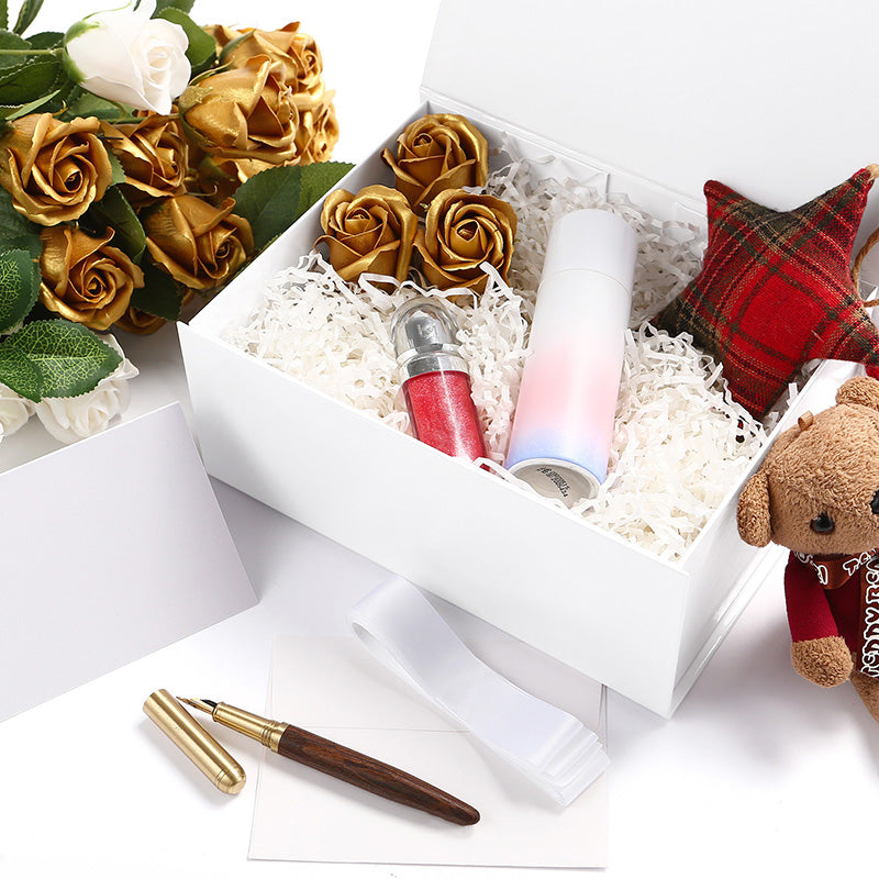Wholesale 6 Color Magnetic Collapsible Gift Box with Card and Ribbon (9.5x7x4")