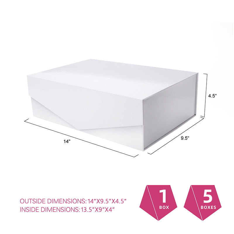 Wholesale 6 Colors Magnetic Collapsible Gift Box with Card and Ribbon (14x9.5x4.5'')