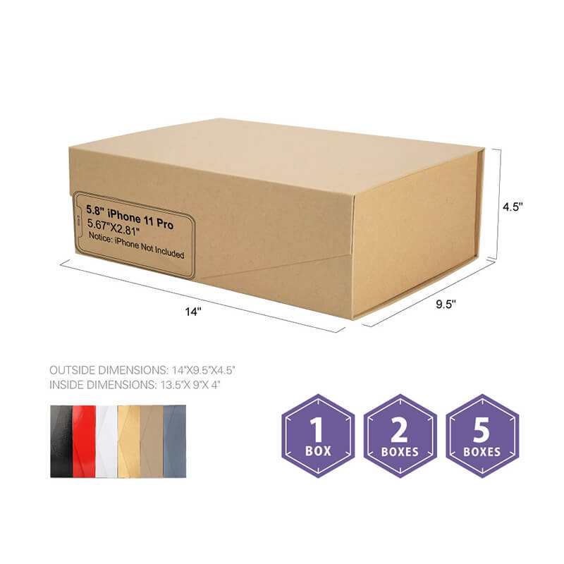 Wholesale 14x9.5x4.5 Inches Magnetic Folding Gift Box For Packaging - Kraft