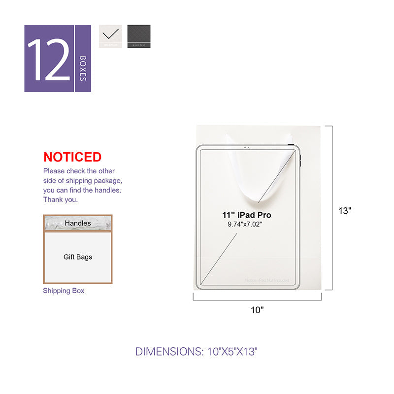 Wholesale 3 Colors 10x5x13 Inches Matte Finish Gift Bags