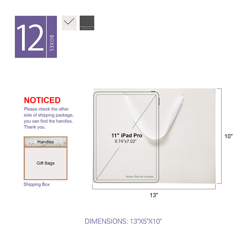 Wholesale 5 Colors 13x5x10 Inches Gift Bags with Handles