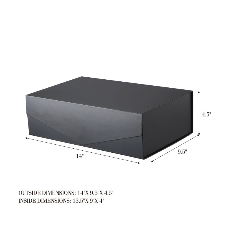 Wholesale 14x9.5x4.5 Inches Magnetic Folding Gift Box For Packaging - Black