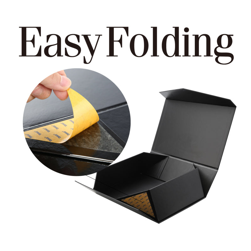 Wholesale 14x9.5x4.5 Inches Magnetic Folding Gift Box For Packaging - Black