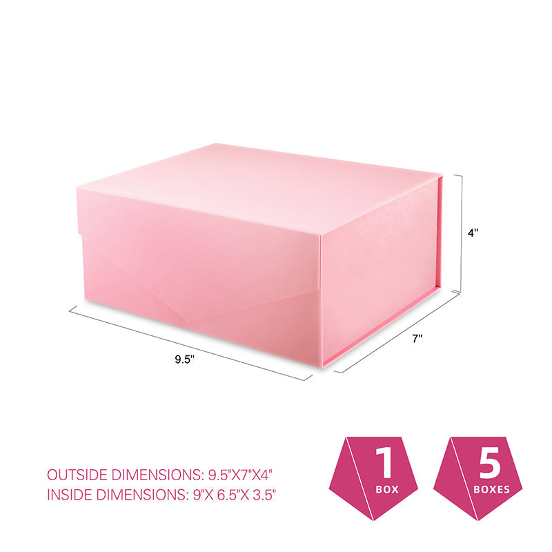 Wholesale 6 Color Magnetic Collapsible Gift Box with Card and Ribbon (9.5x7x4")